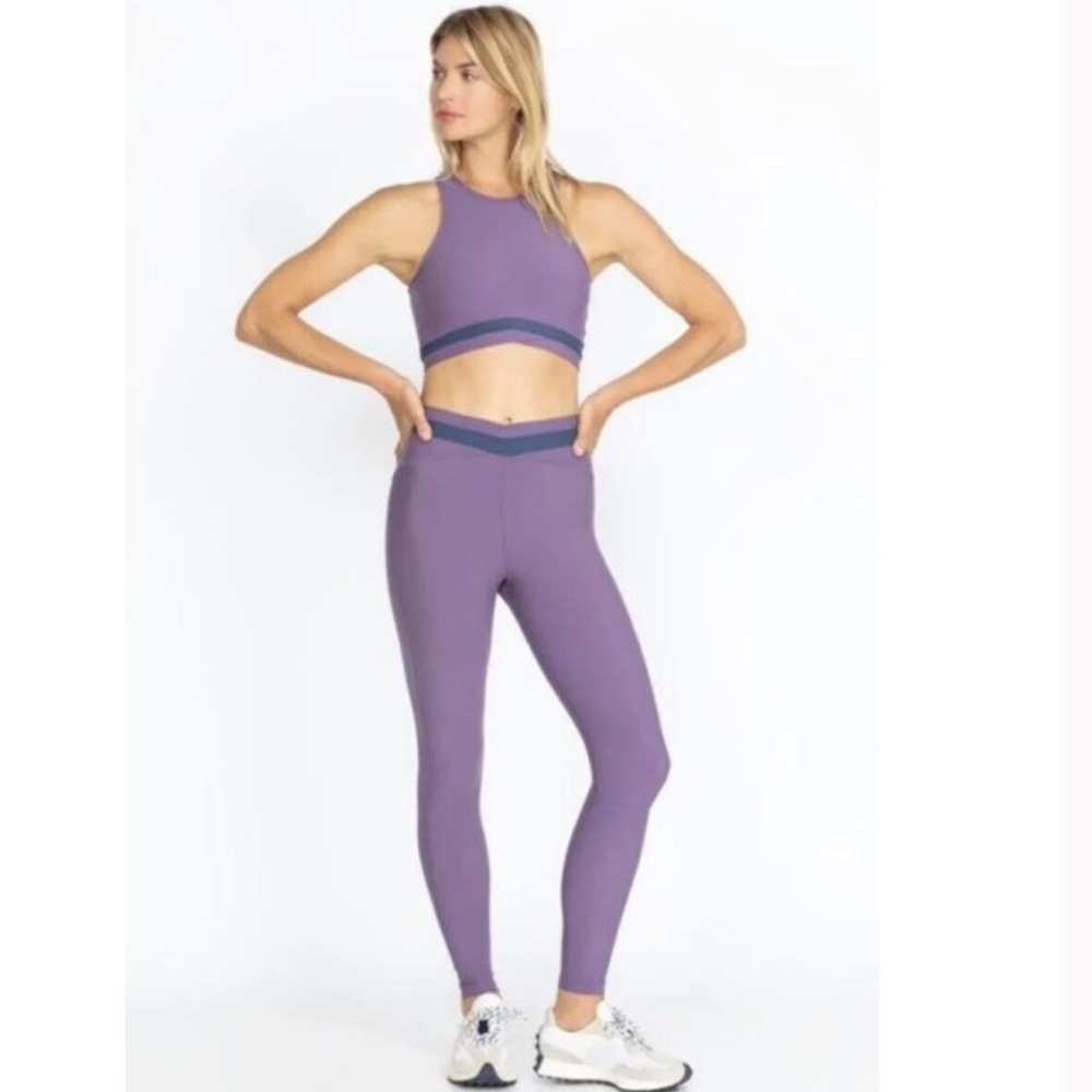 Johnny Was Calme Criss Cross 7/8 Leggings Purple X-Small